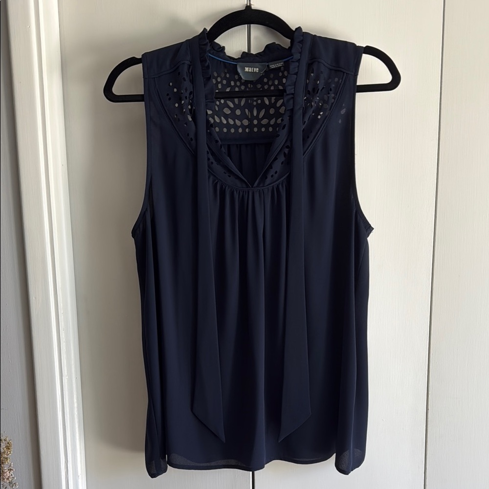 Anthropologie Maeve blouse with cutouts and tie